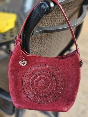 BRIGHTON Ferrara Eternity Charlette Red Leather Handbag With Embellishnents